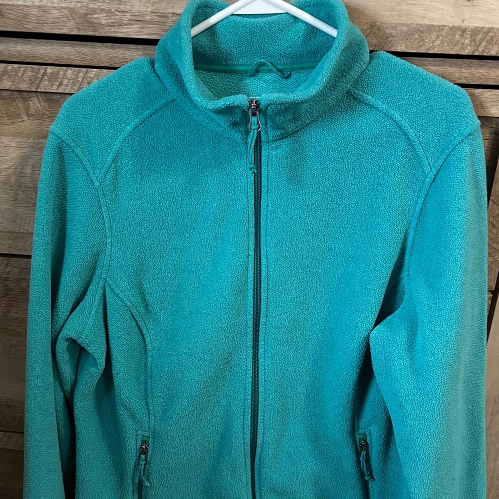 L.L. Bean Turquoise Polartec Fleece Jacket size medium women’s
